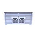 White Walnut Media Storage Cabinet with LED Light Strips Y941563