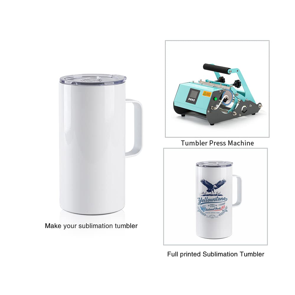 4 Pack 20 OZ Sublimation Tumblers with Printable Handle J362