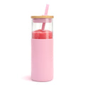 24 oz Glass Tumbler with Lids and Straw Q55547
