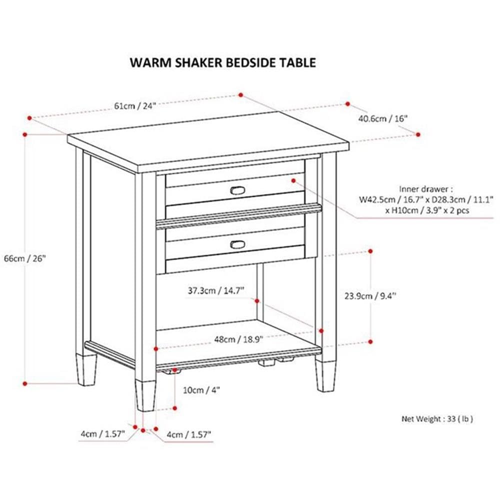 2-Piece Wood Nightstand Set E9737