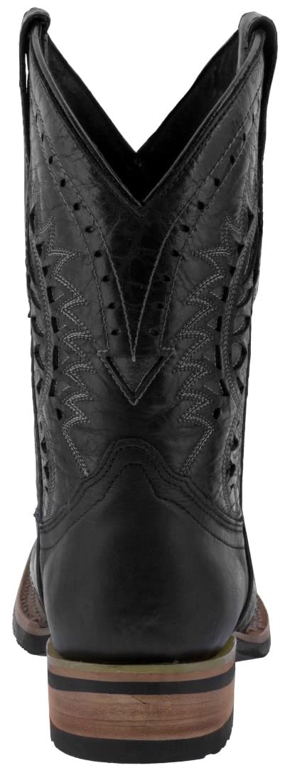 Black Leather Cowboy Boots L58759