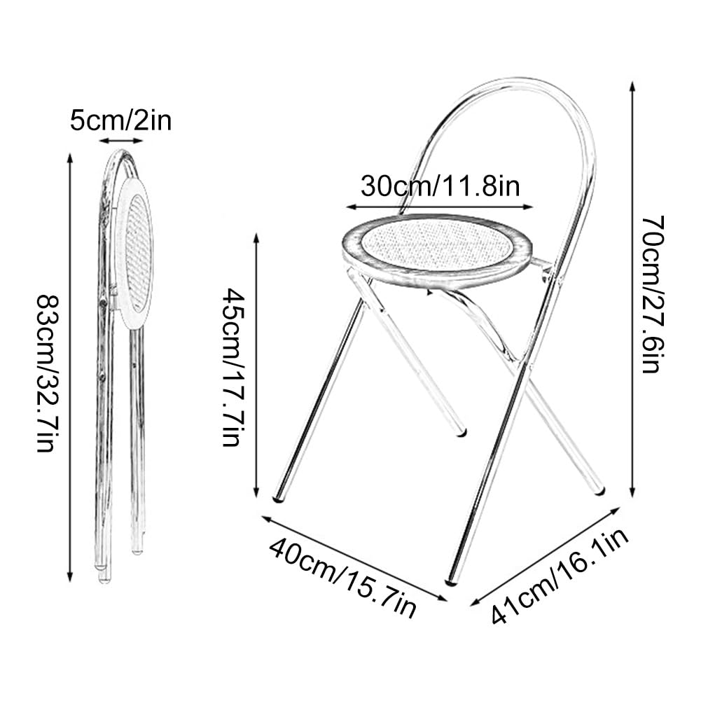 Folding Rattan Wood Bar Stool L408037