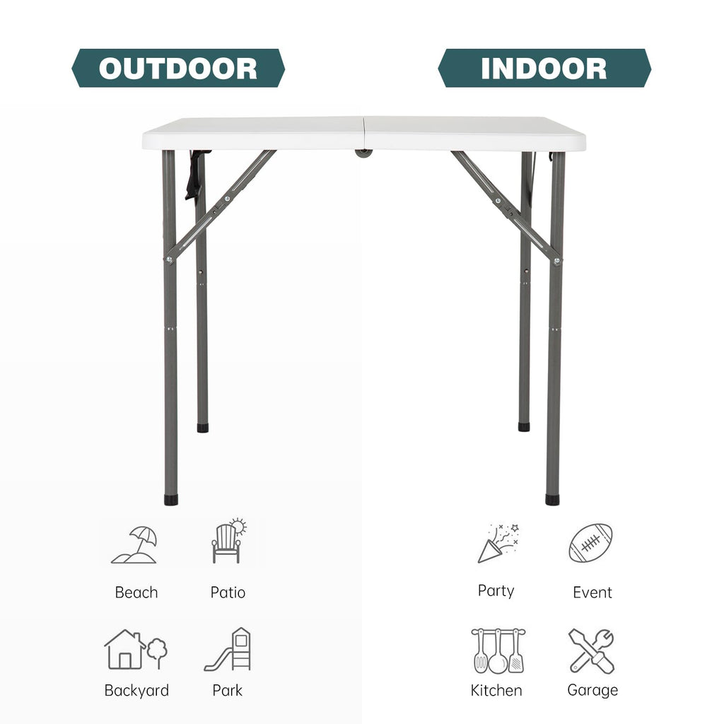 34" White Folding Plastic Table A5639