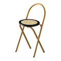Folding Rattan Wood Bar Stool L408037