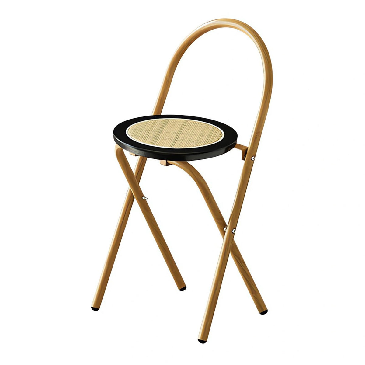 Folding Rattan Wood Bar Stool L408037