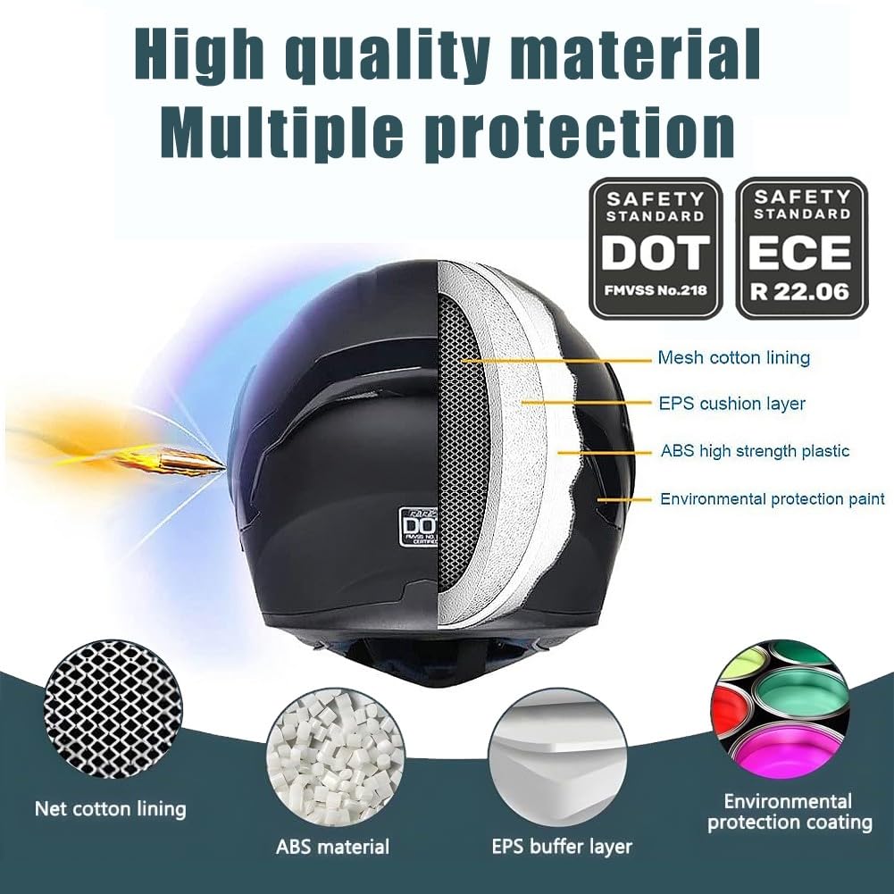 DOT Approved Flip Up Full Face Modular Motorcycle Helmet A192341