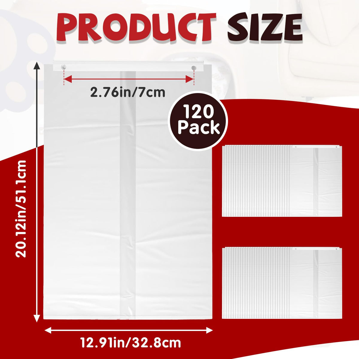 120 Pcs Self-Sealing Drawer Cat Litter Bags U304050
