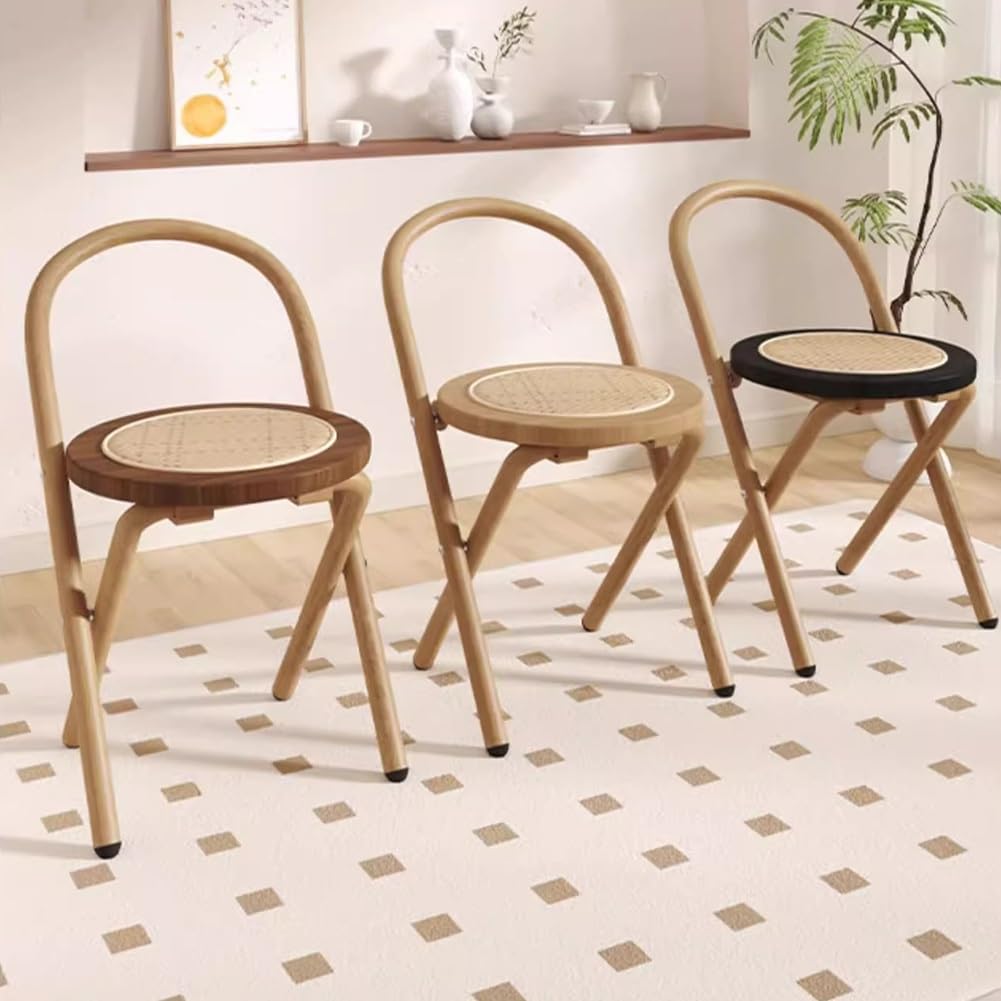Folding Rattan Wood Bar Stool L408037