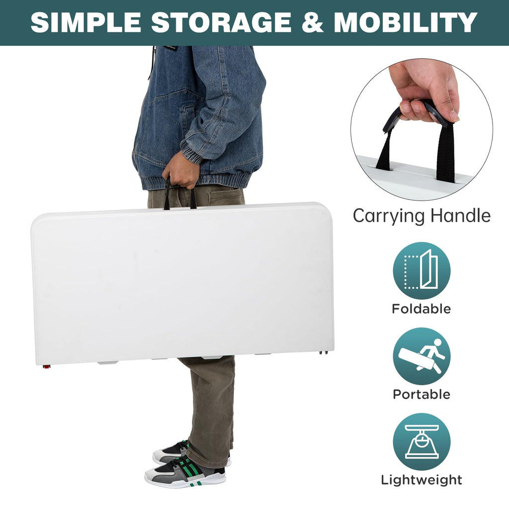 34" White Folding Plastic Table A5639