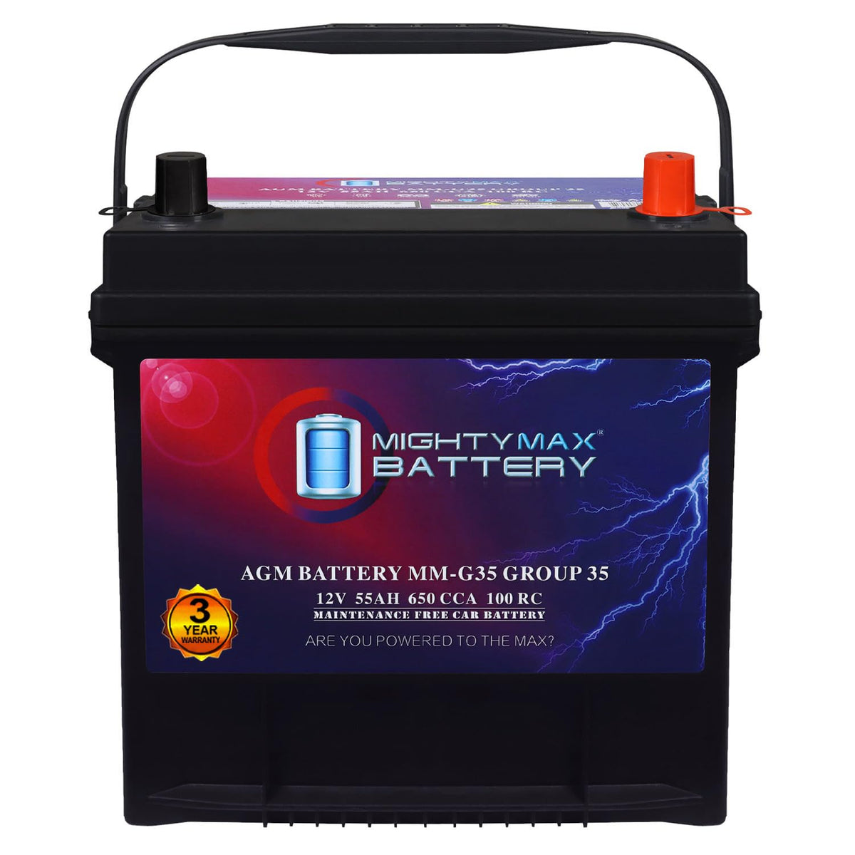 12V 55Ah AGM Replacement Battery C3545