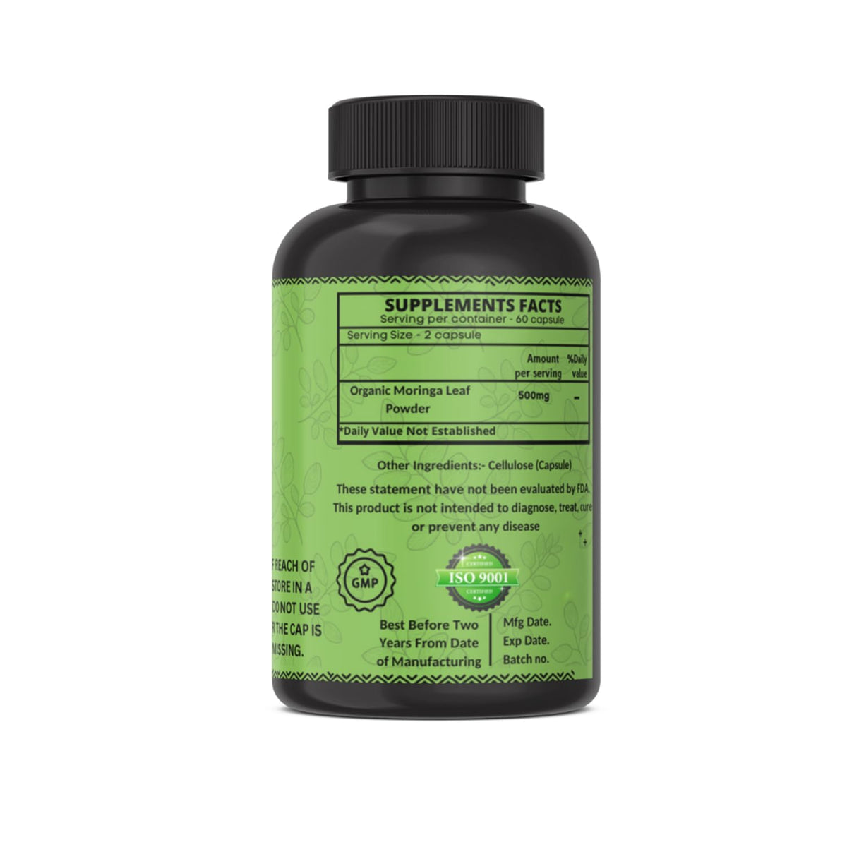 Organic Moringa Capsules 120 Capsules U6605