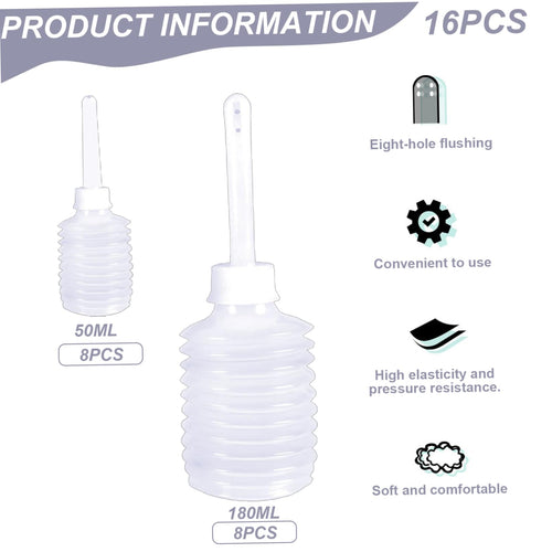 16Pcs 50ml/180ml Disposable Douche Bottles Y2250