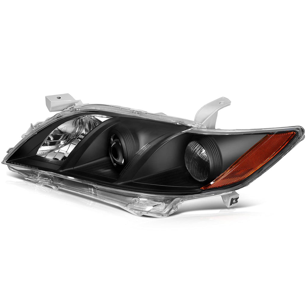 Black Housing Amber Reflector Clear Lens Headlight Assemblies U3216