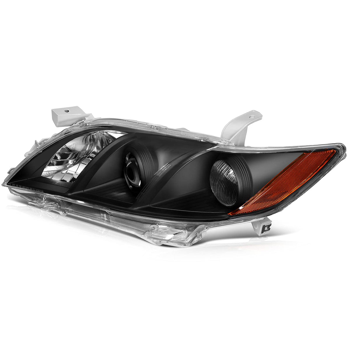 Black Housing Amber Reflector Clear Lens Headlight Assemblies U3216