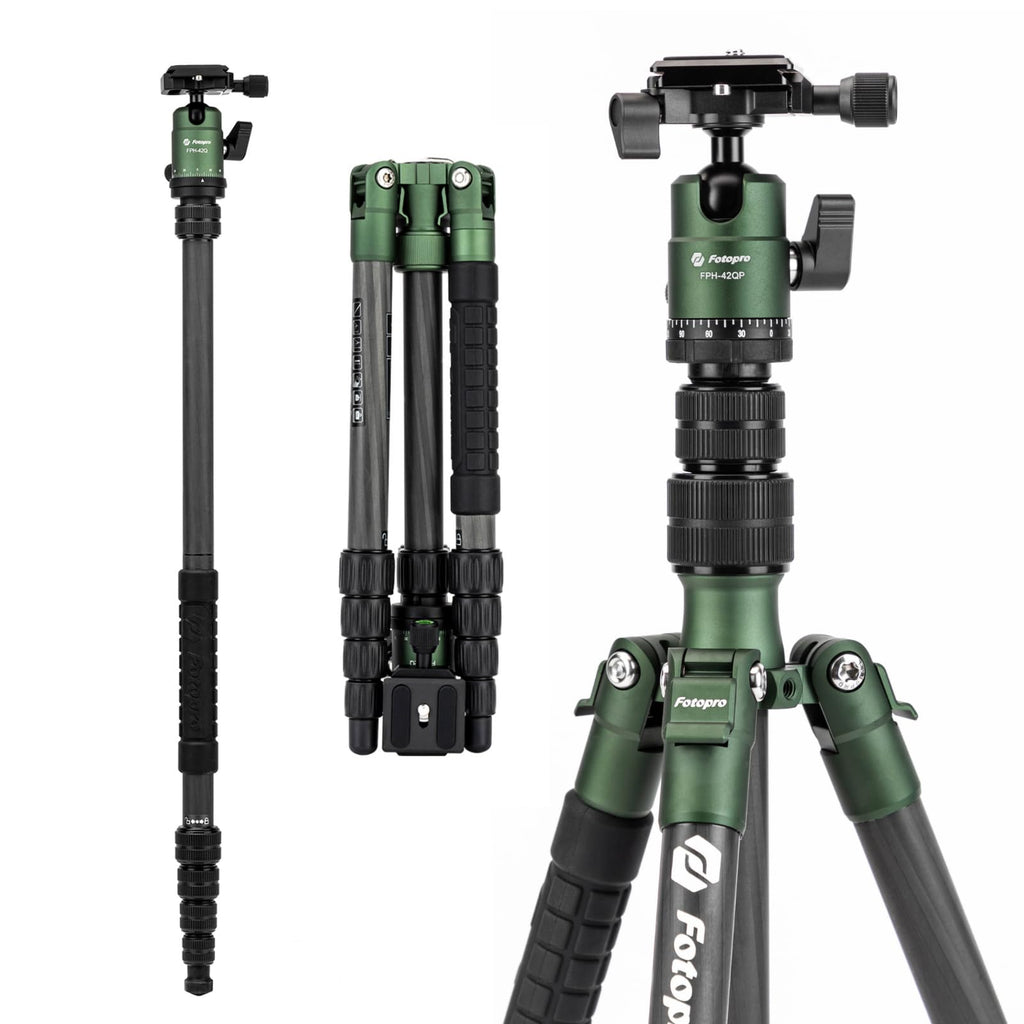 60" Carbon Fiber Camera Tripod with Ball Head and Monopod G974