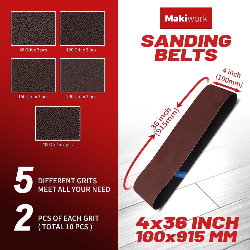 4x36 Inch Aluminum Oxide Sanding Belts and 6-Inch PSA Sanding Discs Set G54215