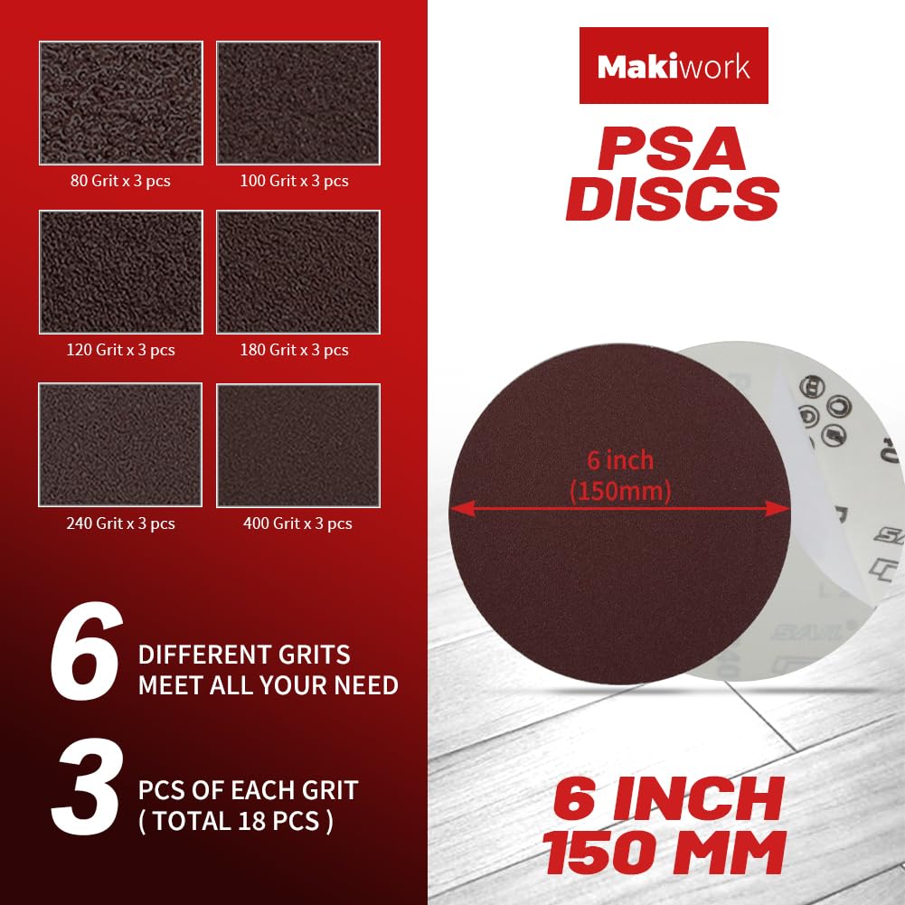 4x36 Inch Aluminum Oxide Sanding Belts and 6-Inch PSA Sanding Discs Set G54215