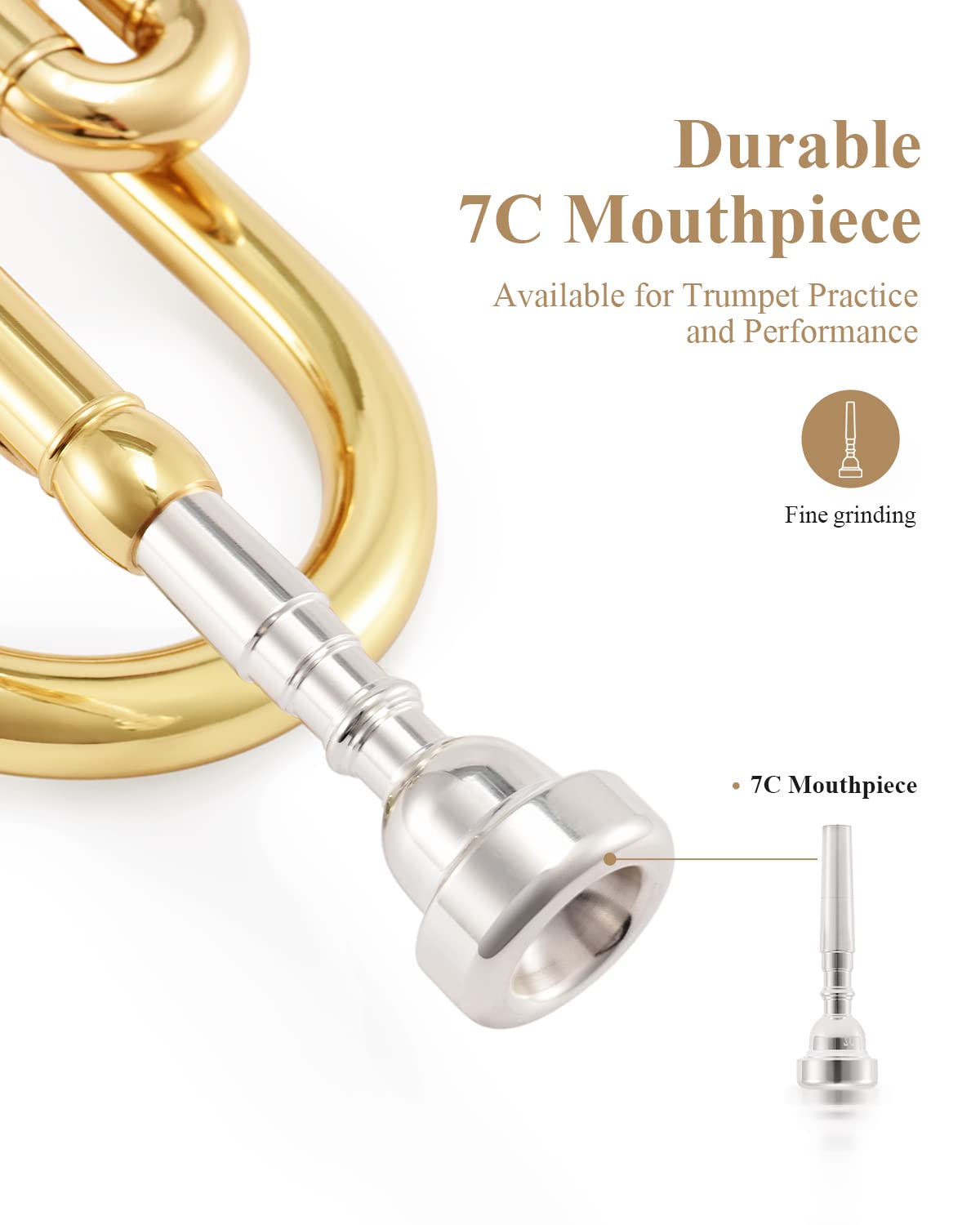 Bb Standard Trumpet Set with Hard Case and 7C Mouthpiece R766
