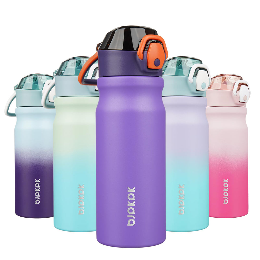 18 oz Insulated Stainless Water Bottle with Straw & Handle B6531