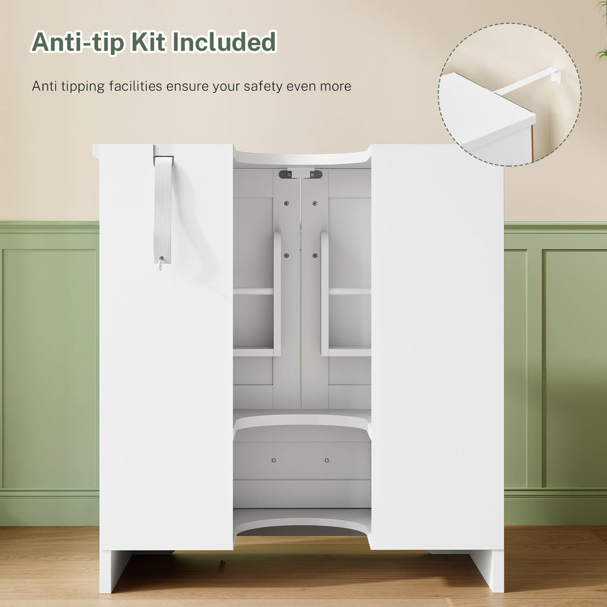 24" Pedestal Sink Storage Cabinet with 2 Doors & 1 Drawer C275