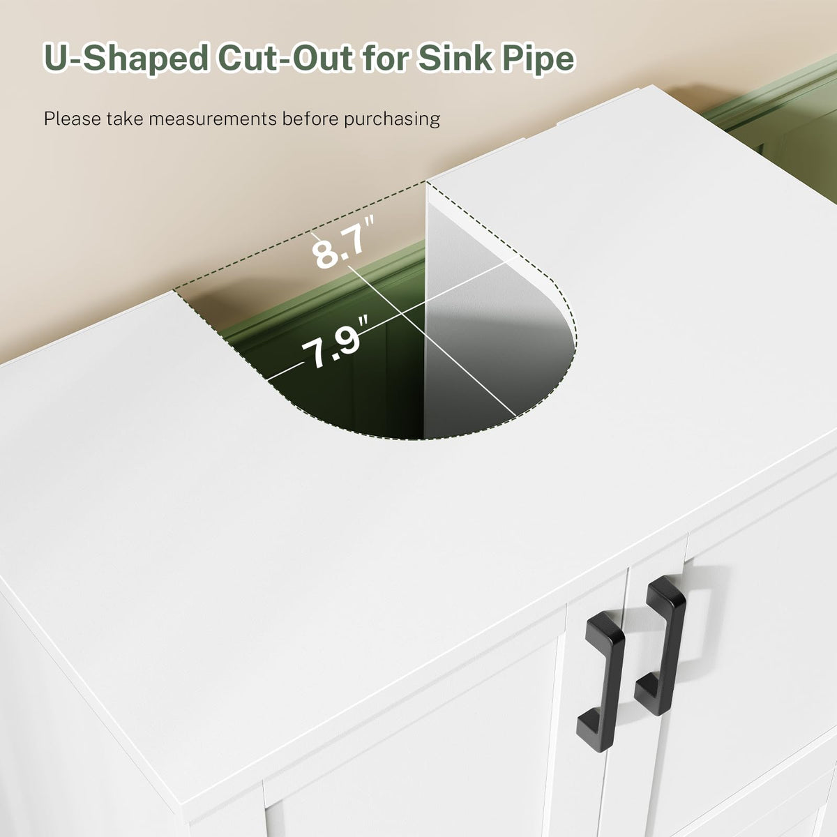 24" Pedestal Sink Storage Cabinet with 2 Doors & 1 Drawer C275