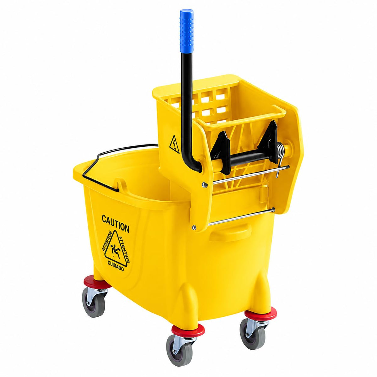 Yellow 35 Quart Mop Bucket with Wringer on Wheels O798476