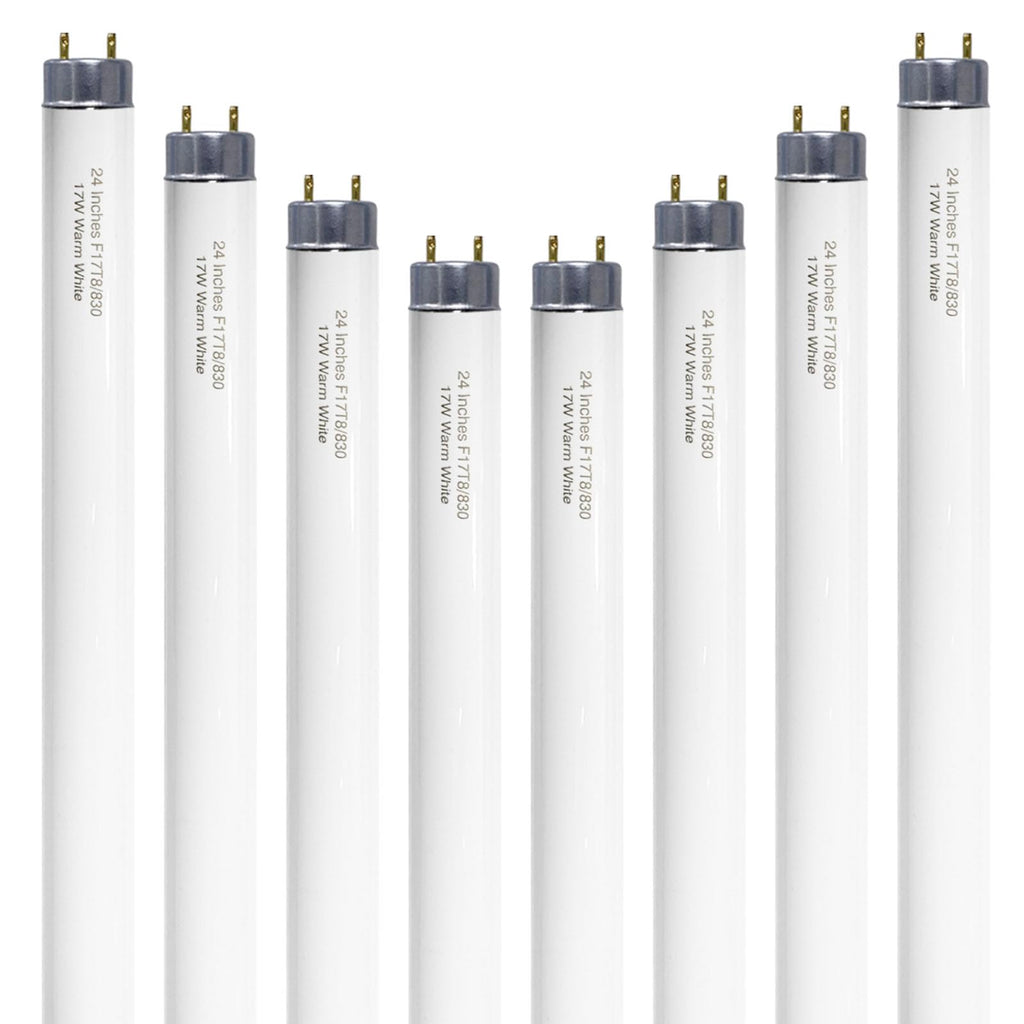 24 inch Warm White Fluorescent Tube Light 8 Pack S7363