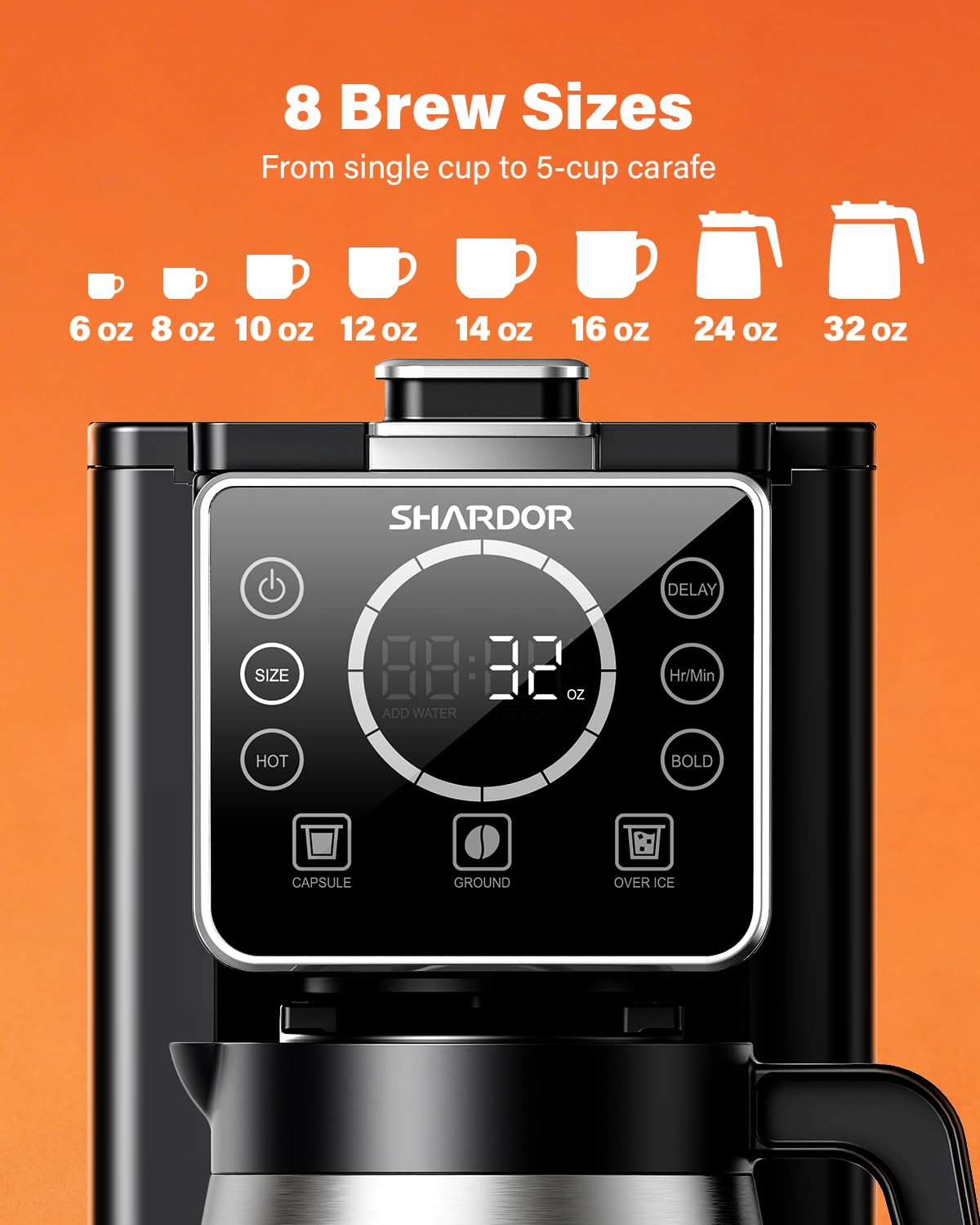 Single Serve Coffee Maker with Thermal Carafe, Matte Black L561
