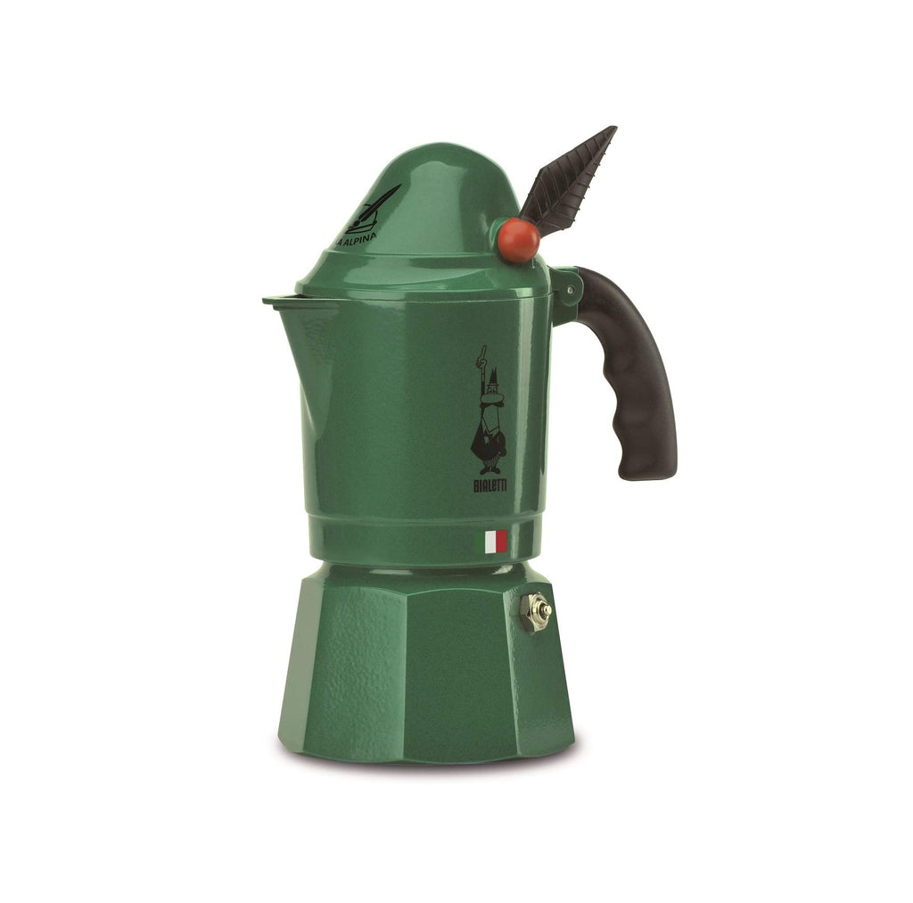Stovetop Espresso Maker, 3 Espresso Cups, Aluminum, Green C68773
