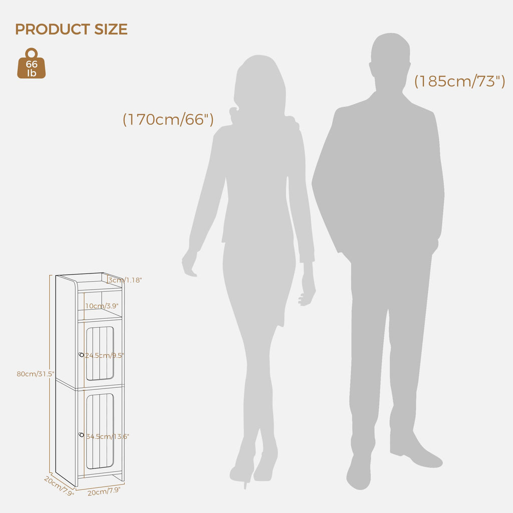 Small 2 Doors Narrow Bathroom Storage Cabinet U28123