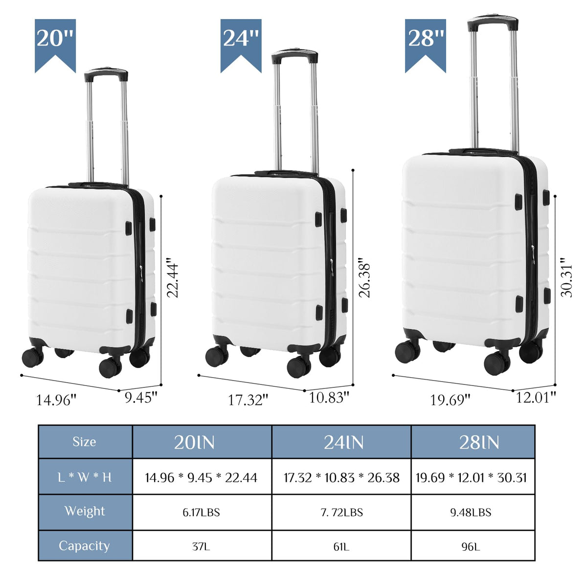 20 Inch Carry On Luggage with Spinner Wheels P6331