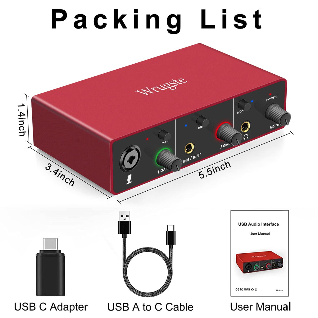 USB Audio Interface 24Bit/192kHz 48V Phantom Power W354