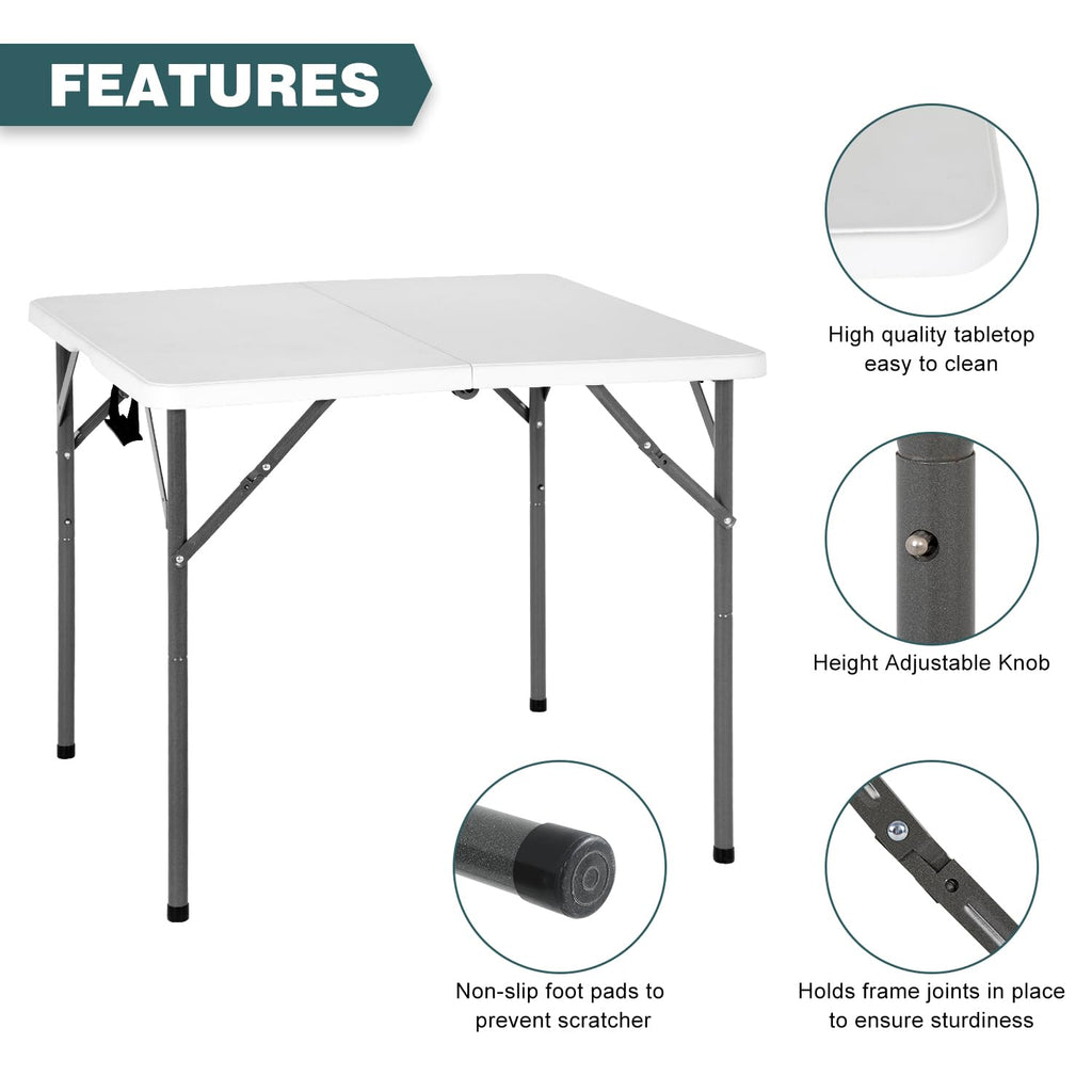 34" White Folding Plastic Table A5639