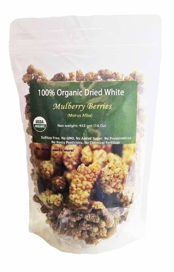 Turkish White Mulberries 1 Lb Bag Sulfite Free No Added Sugar V922138