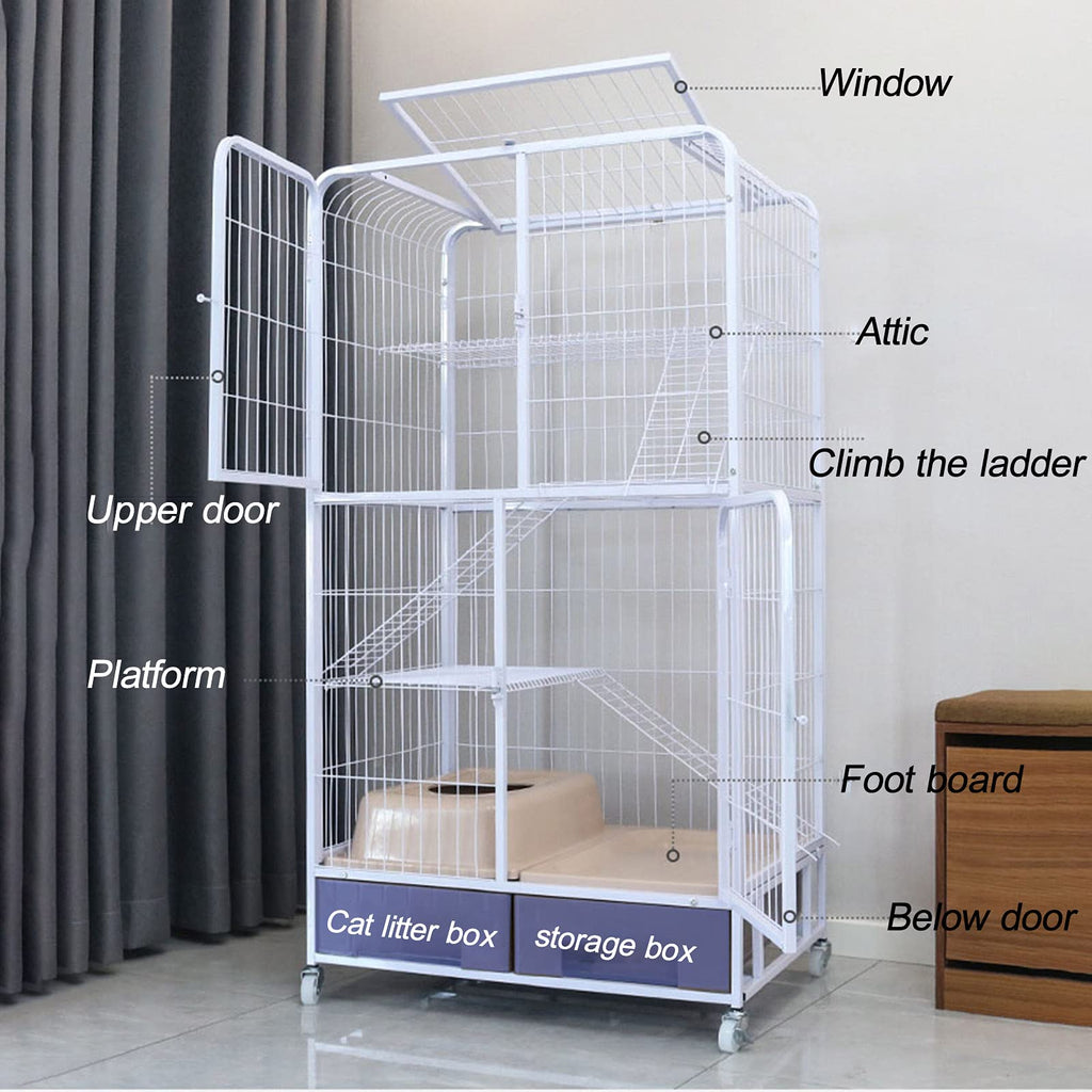 Heavy Duty Metal Dog Crate with Four Wheels J9162