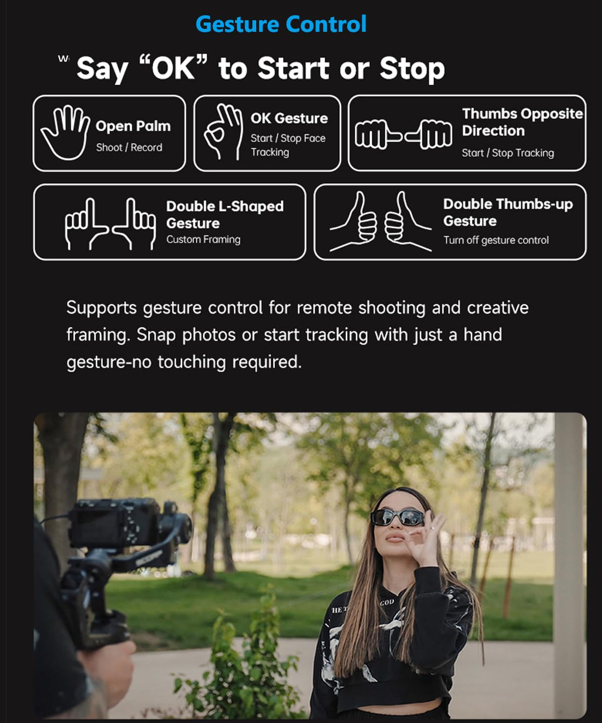 3-Axis Gimbal Stabilizer with AI Tracking and Detachable Handle S221