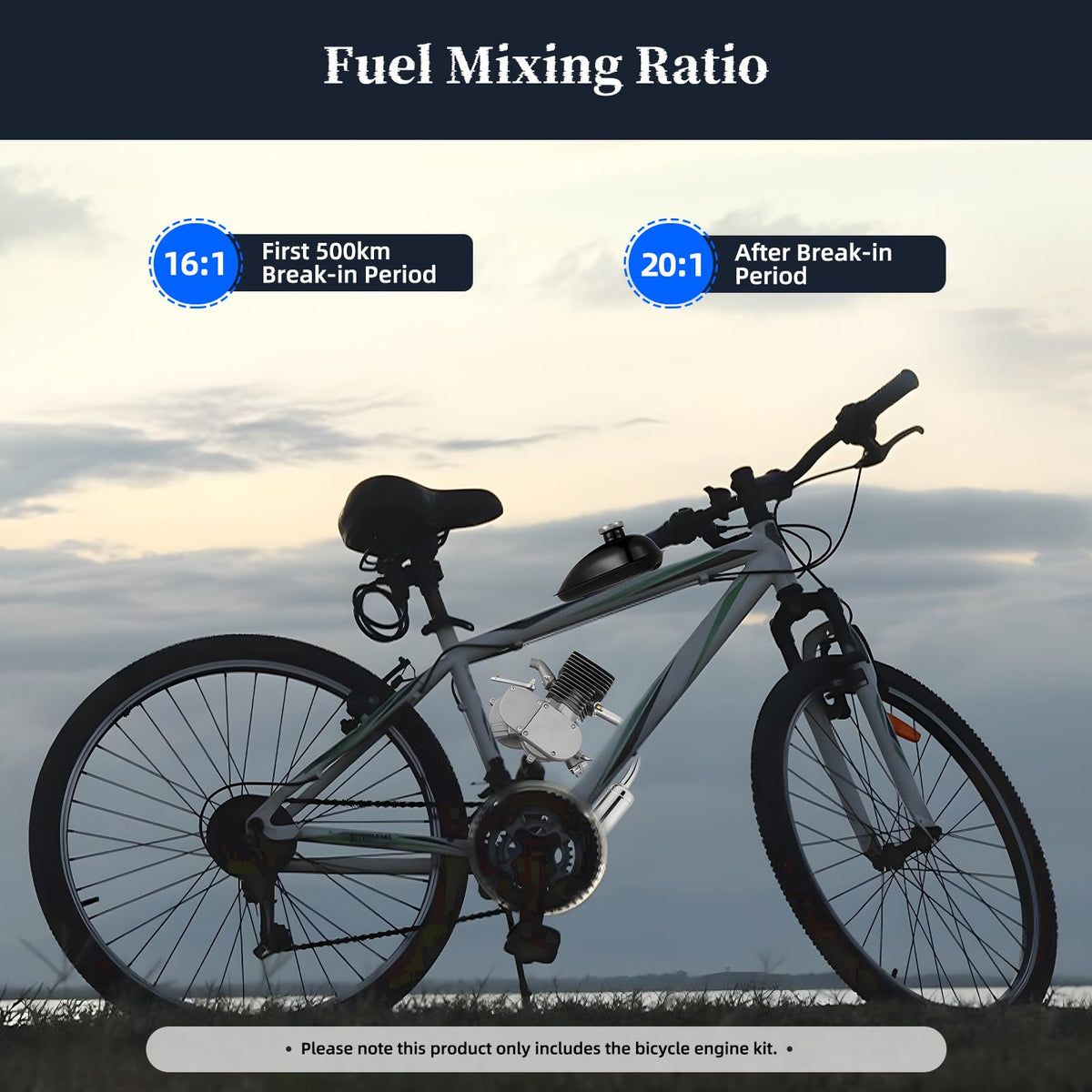 100cc 2-Stroke Air-Cooling Bicycle Engine Kit H3959