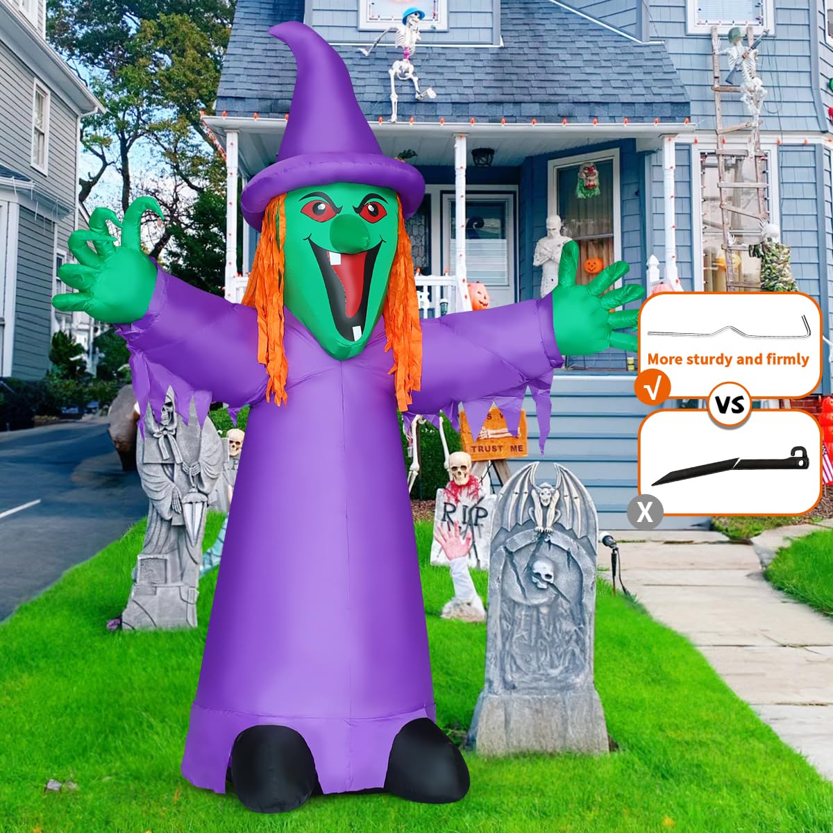 8FT Purple Halloween Inflatables with LEDs S34908