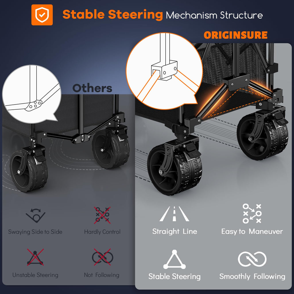 Foldable Double Decker Wagon, 560lbs, Black J99908