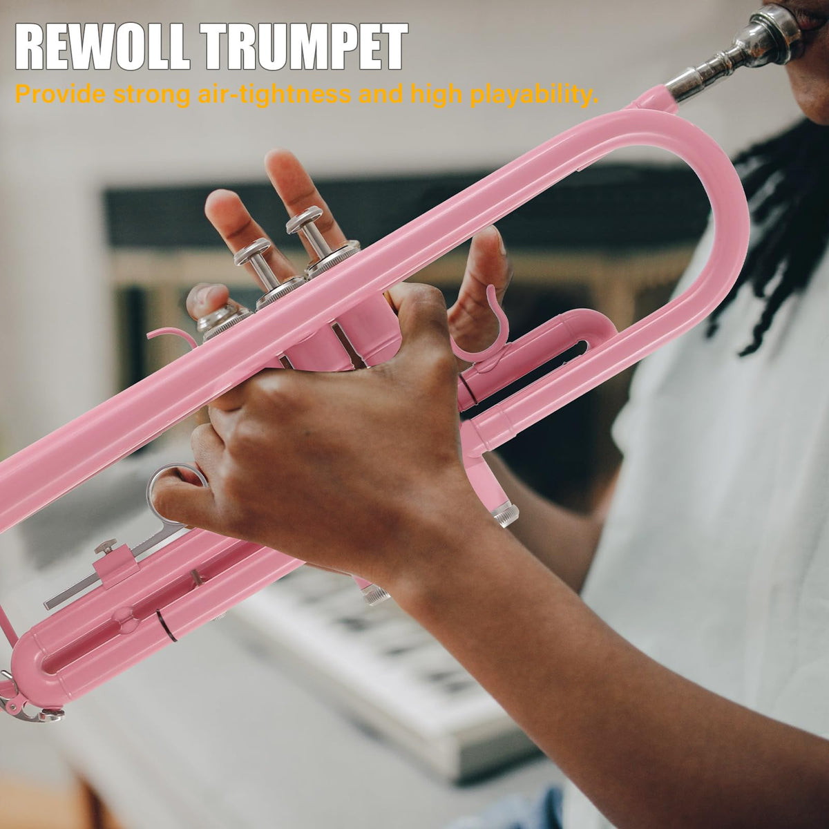 Bb Standard Trumpet Set with Hard Case, 7C Mouthpiece, Gloves (Pink) Z17225