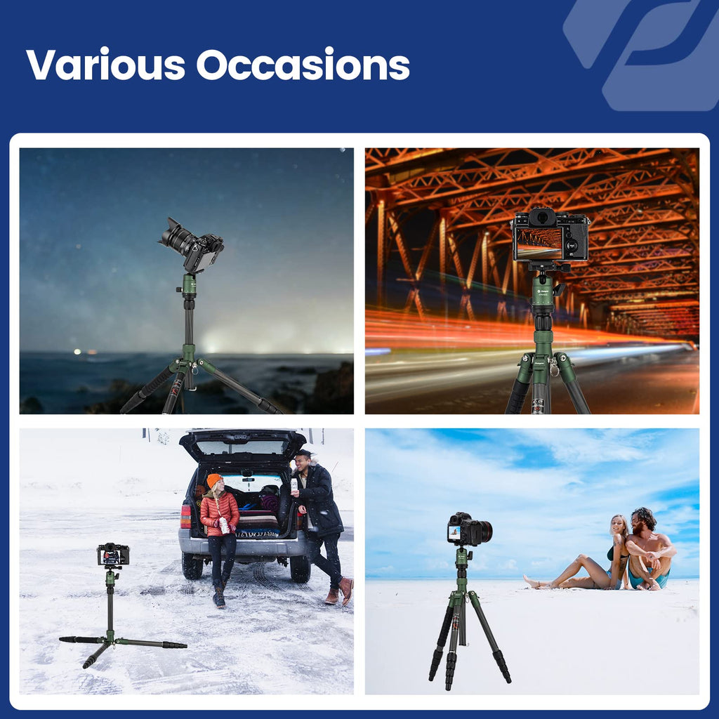 60" Carbon Fiber Camera Tripod with Ball Head and Monopod G974
