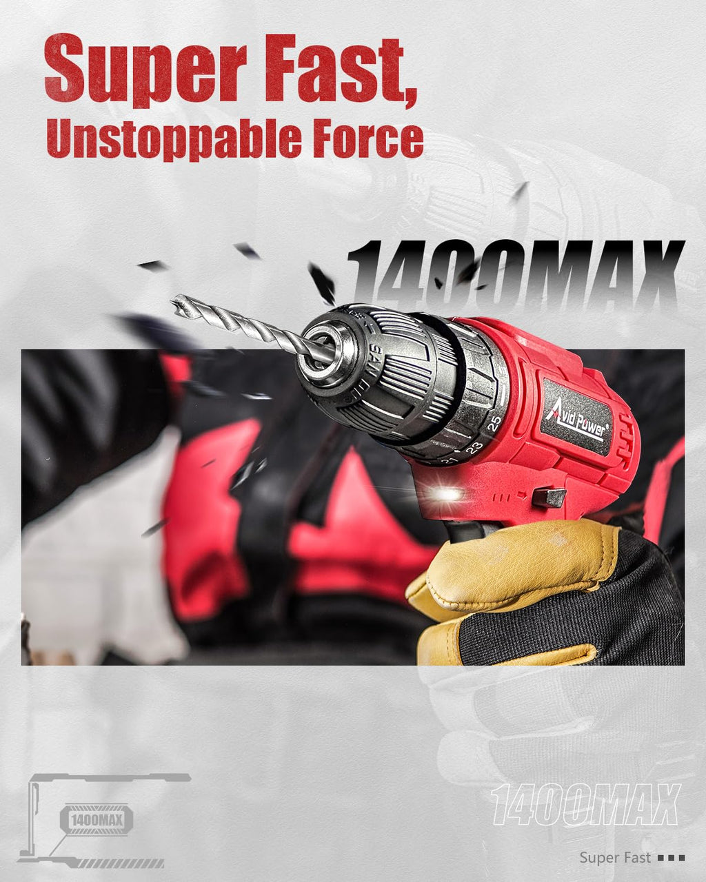 12V Cordless Drill Set 3/8" Power Driver X11695