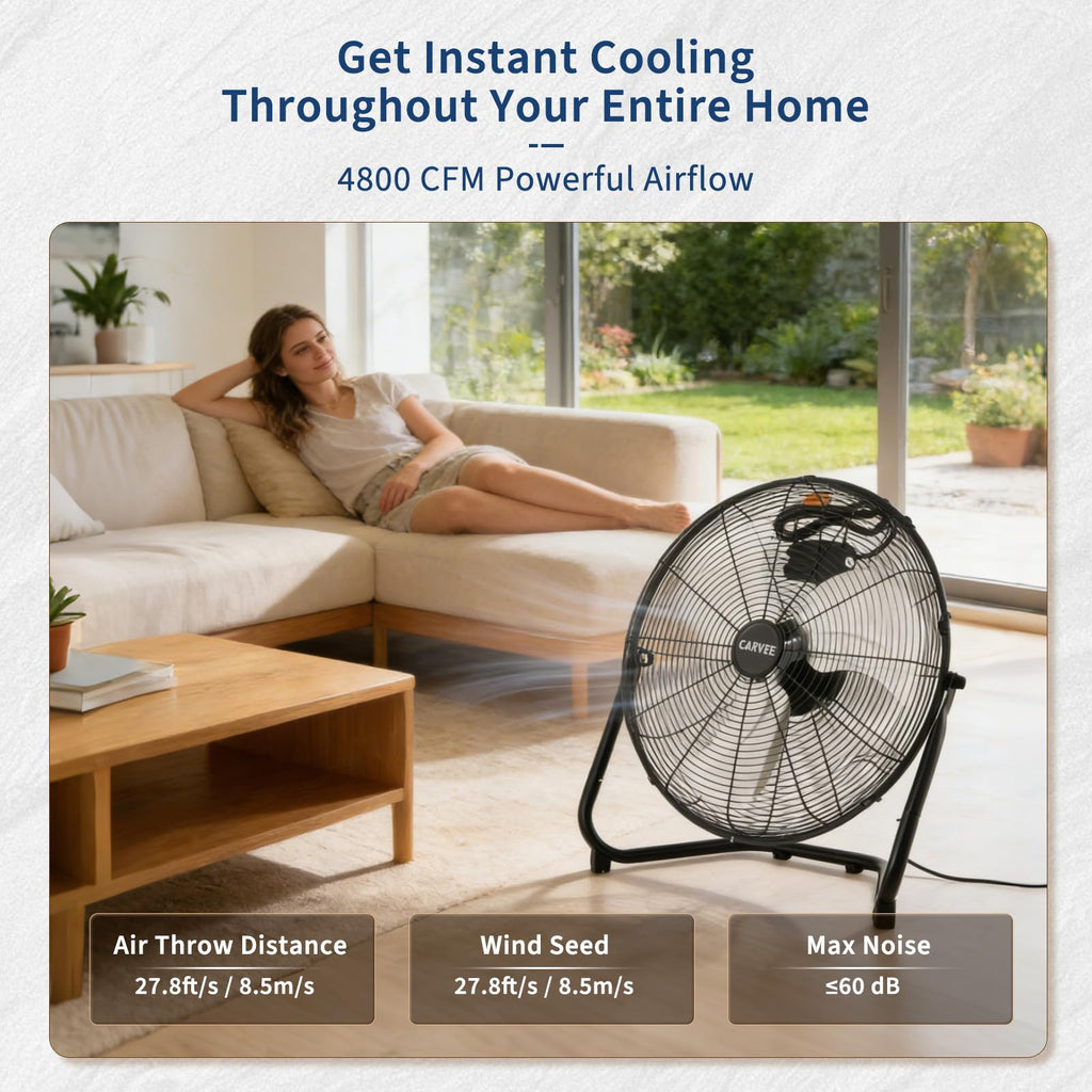 20 Inch 3 Speed High Velocity Floor Fan X1669
