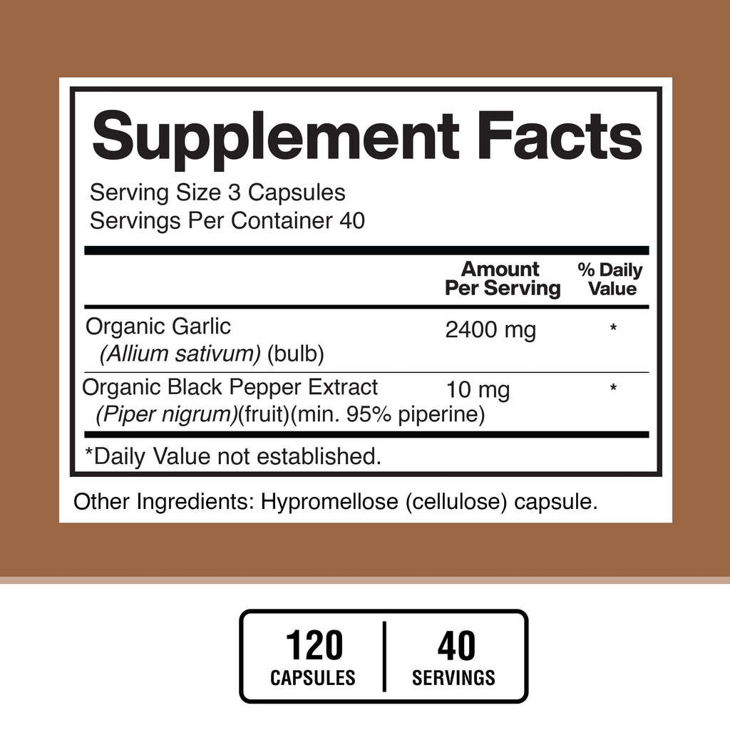 Garlic 2400mg with Black Pepper Fruit Extract 120 Capsules M629803