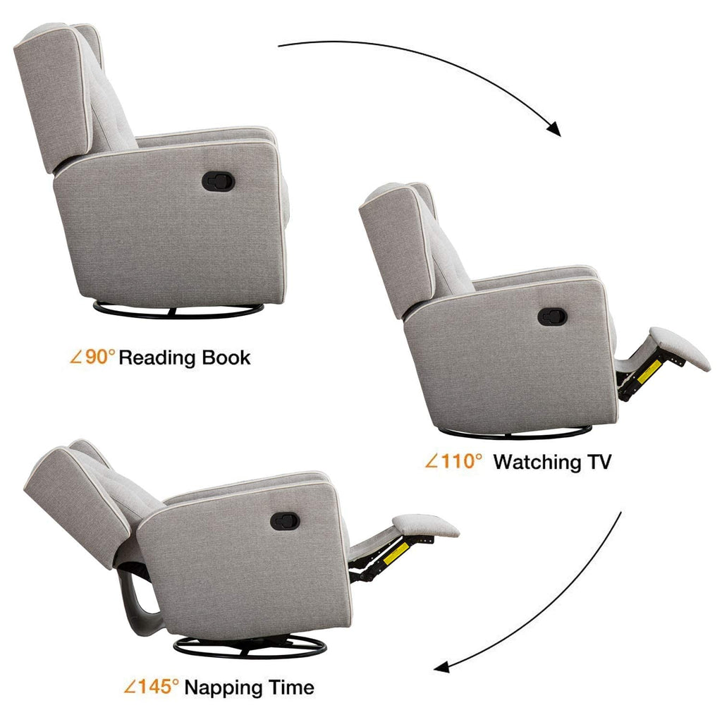 Grey Swivel Rocker Recliner Chair C556
