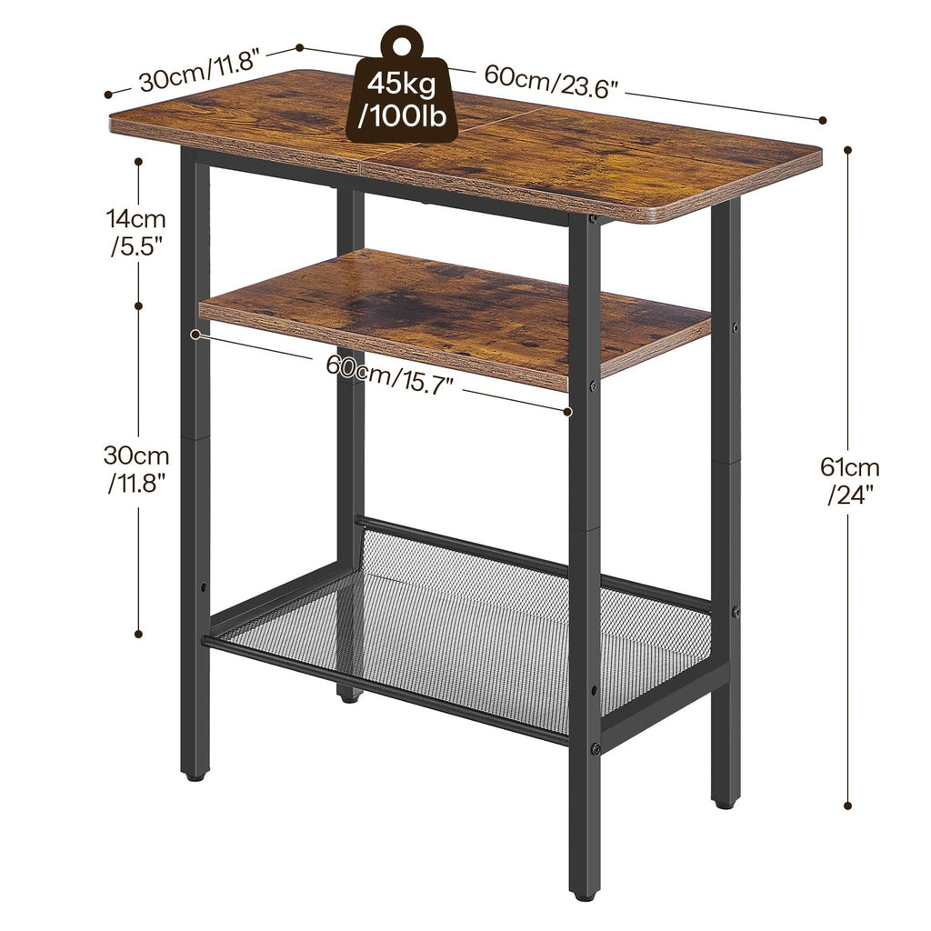 Narrow 3-Tier Side Table with Shelf B545177