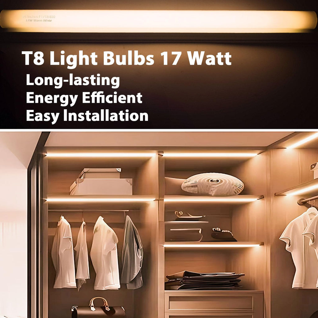 24 inch Warm White Fluorescent Tube Light 8 Pack S7363