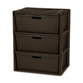 Brown 3 Drawer Plastic Storage Tower H24049