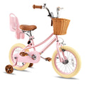 Kids Bike with Training Wheels, Basket and Streamers O329826