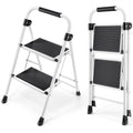 2 Step Folding Step Stool with Handrails White T778001